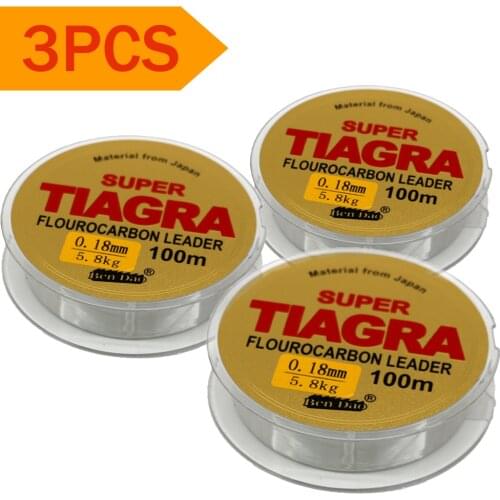 3PCS Fishing Line Fluorocarbon Coated Leader Line Nylon Strong Fishing Wire Monofilament-Line Japan Mater for Carp Fishing Line