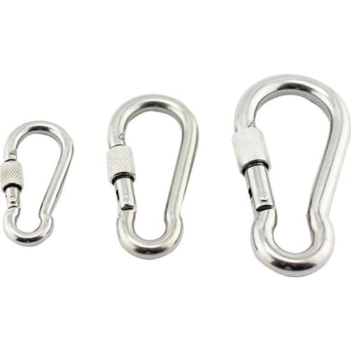 M6/M8/M10 Multifunctional 304 Stainless Steel Spring Snap Carabiner Quick Link Lock Ring Hook snap shackle Chain Fastener Hook