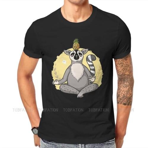 Burn Off The Crazy Hipster TShirts Lemur Animal Actve Clever Male Graphic Pure Cotton Streetwear T Shirt O Neck Oversized