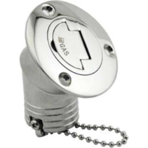 45 Degree 316 Stainless Steel 38mm Deck Filler With Keyless GAS DIESEL FUEL WASTE WATER Mirror Polish Deck Fill Filler