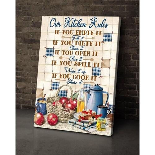 Word Poster Kitchen Home Decor Vintage Kitchens Ware Cooking Fruit Printing Painting Wall Art Print On Canvas Nordic Living Room