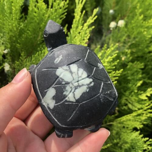 1Pcs Natural Chrysanthemum Tortoise Chrysanthemum Crystal Stone Animal Tortoise For Healing Decoration