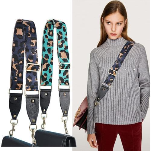 Adjustable Shoulder Straps Leopard Print Strap Leather Wide Shoulder Bag Accessories for Women Replacement Strap Bag Belt