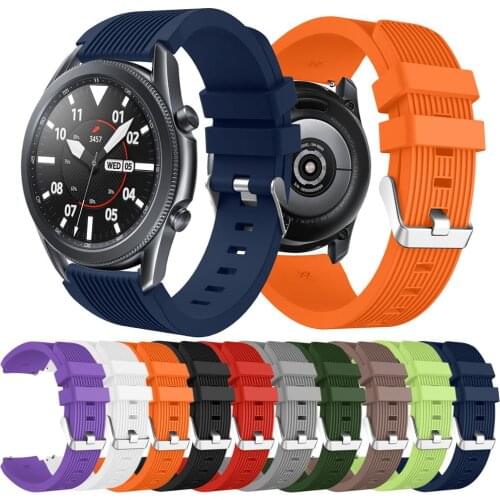 Watchband For Samsung Galaxy Watch 3 45mm 46mm Gear S3 Classic Strap Sport Silicone Band for Ticwatch E2 S2 Pro 2020 Bracelet