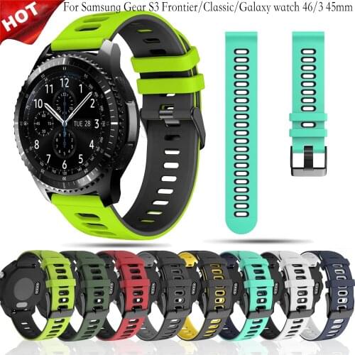 Silicone strap 22mm Soft Sport Strap For Samsung Gear S3 Frontier/Classic/Galaxy watch 46/3 45mm Watch Band Smart Accessories