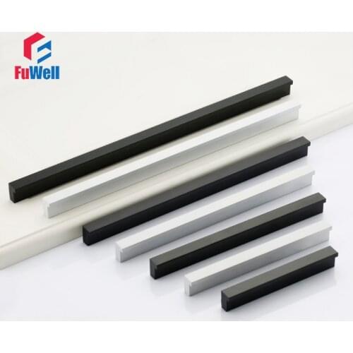 Furniture Handle 96/128/160/256mm Hole Pitch Cabinet Drawer Knobs Door Handle Pulls Aluminum Alloy Kitchen Cupboard Handle