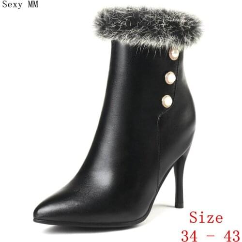 Spring Autumn Winter High Heels Women Ankle Boots Booties Woman Short Boots High Heel Shoes Small Plus Size 34 - 40 41 42 43