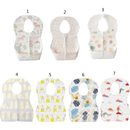 10pcs/lot Sterile Disposable Bibs Children Baby Waterproof Eat Bibs With Pocket