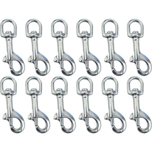 12Pcs Swivel Eye Bolt Snap Hook 84mm, 316 Stainless Steel , Fit for Fishing Boat Canoe Accessories,Flagpole,Pet Leash, Key Chain