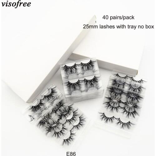 40 pairs/lot visofree 25mm lashes makeup 3d Wispy eyelashes 100% cruelty-free dramatic soft lashes fluffy mink eyelashes E86