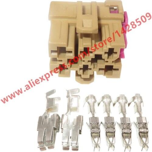 5 Sets 6 Pin Auto Automatic Blower Fan Cable Female Socket Electrical Plug For VW Audi