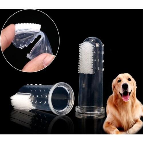 5PCS Hot Selling Super Soft Pet Finger Toothbrush Teddy Dog Brush Bad Breath Tartar Teeth Tool Dog Cat Cleaning Supplies 2020