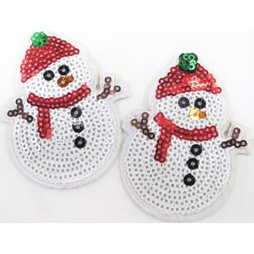 David accessories Christmas Tree Patches Sequins Iron on Embroidery Patch Applique 5Pcs,DIY Sewing Accessories,5Yc2630