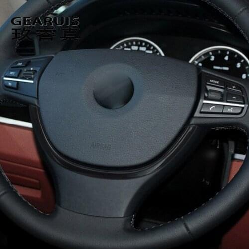 Car Styling For BMW 5 6 7 Series f10 f18 f11 f12 f13 f01 f02 Steering Wheel Steering Button Cover Stickers Trim Auto Accessories