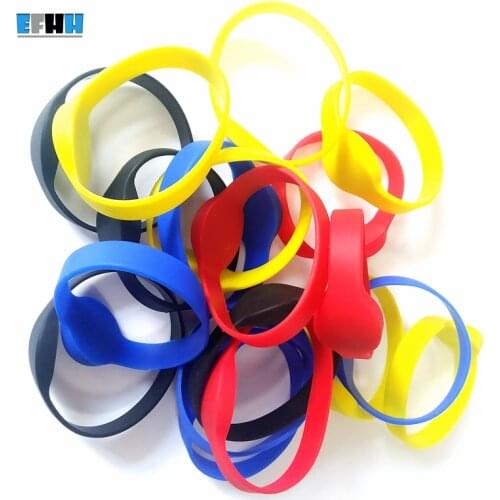 Pure Color Bracelet Silicone Waterproof NFC Wristband Watch Card 13.56Mhz FM11RF08 MF 1K S50 RFID Wrist Band Access Control Card