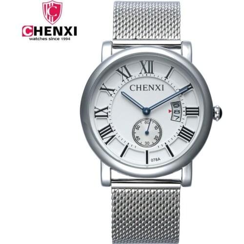 CHENXI Sport Watches Men Luxury Brand Mesh band Men business calendar Wristwatch Clock Male Quartz Watch Relogio Masculino 2018
