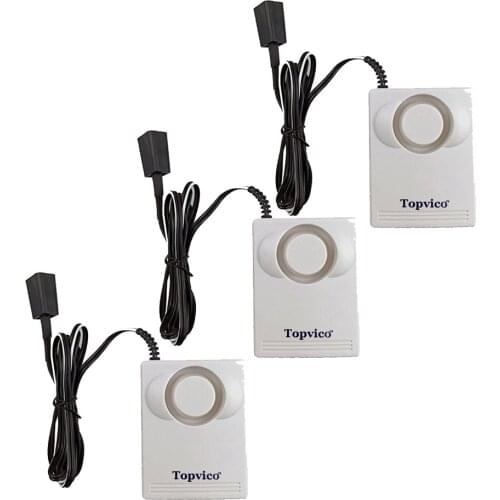 Topvico 3pcs Water Leakage Detector Sensor Leak Alarm Flood Detection 120dB Alert Wireless Home Safety Security Alarm System