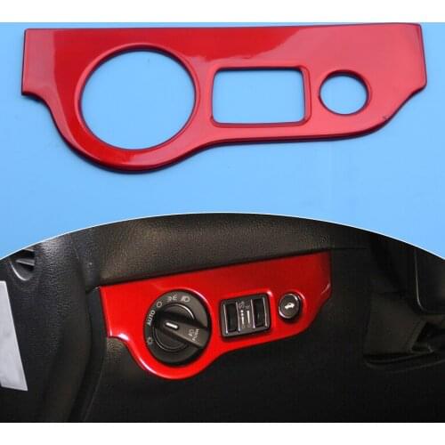 Headlight Switch Button Panel Cover Trim Frame Sticker Decoration Fit For Dodge Challenger Charger 2015 2016 2017 2018 2019 Red