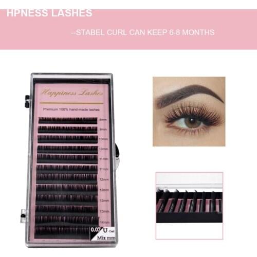 HPNESS Eyelash Extension Training Academy Lashes 12 Lines Mixed Length Very Soft Korea Silk Volume Lashes