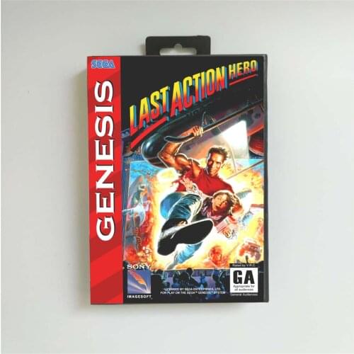 Last Action Hero - USA Cover With Retail Box 16 Bit MD Game Card for Sega Megadrive Genesis Video Game Console