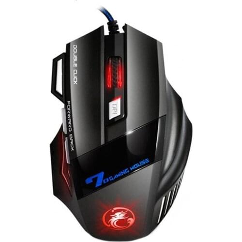 IMICE X7 Gaming Mouse Ergonomic Design 7 Button 4 gear DPI Adjustment ABS Double-click Key Optical Mouse for Computer