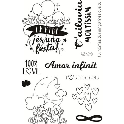 Spanish Clear Stamps for Scrapbooking Tampons Transparents Seal Background Stamp Card Making Diy Boy running