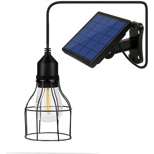 Solar Bulb Light Classical Chandelier 3Meters Wire With Solar Panel Glass Bulb New Lantern Lampshade For Outdoor Solar Lamp