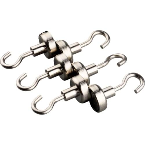 3Pcs Neodymium N52 Magnet Vertical Pull-force 2KG Hook Earth Magnet Multifunction Fridge Sticker Hooks Magnetic Material Base