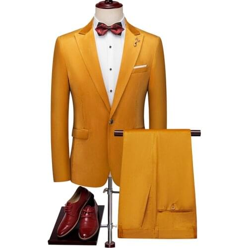 Mens Wedding Prom Set Fit Tuxedo Mens Formal Business Dress Set 2 Piece (Jacket + Pants + )/ mens tuxedo