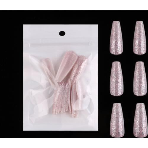 24pcs/opp Uv Full Cover Long Ballerina False Nails Tips Colorful Coffin Full Cover Fake Nails Nail Art Decor Manicure Extension