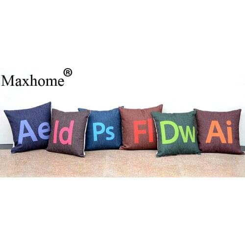 Adobe Design Tool Cotton Linen Pillowcase Creative Photoshop Cushion Decorative Pillow Home Decor Sofa Throw Pillows 45*45