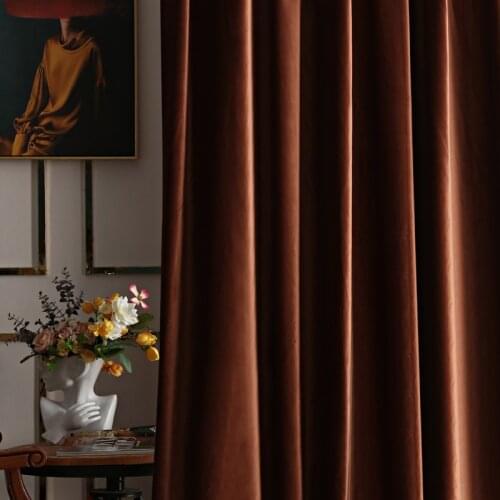 Nordic Light Luxury Retro Velvet Curtains Stylish Minimalist Modern Living Room Bedroom Curtains