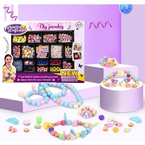 New Childrens DIY Handmade Beads Toys With Storage Box Creative Girl Accessories Bracelet Toys Educational Gifts For Baby Kids