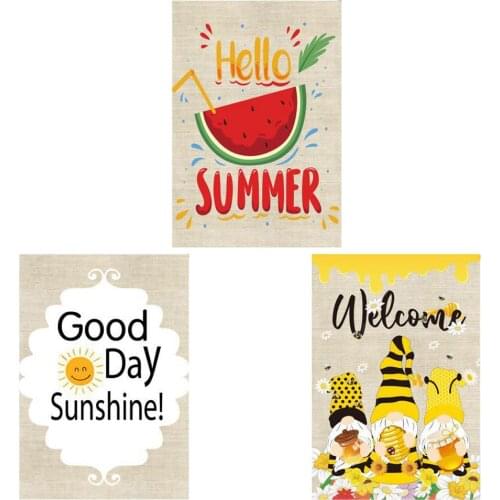 New Double-sided Garden Flag Outdoor Decorative Hanging Welcome Summer Season Banner Garden Ornament Home Decoration