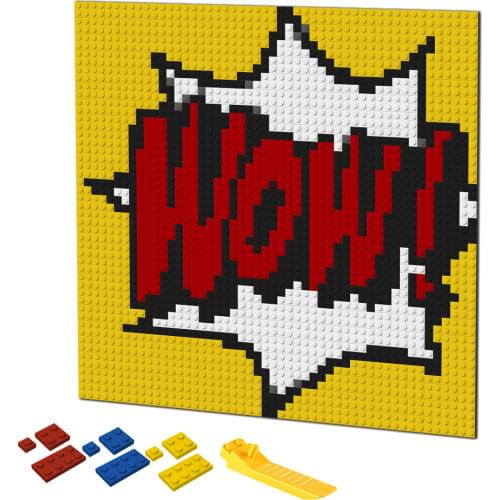 DIY Pop Bricks Mosaic Pixel Art Cartoon Style Painting By Numbers WOW Word MOC Building Blocks Toys For Kids House Creative Gift