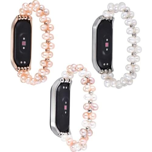 Watchband Replacement for Xiaomi Mi Band 4 Bracelet Jewelry Pink Pearls Watch Bands Strap for Xiaomi Band 3 Straps Wristband