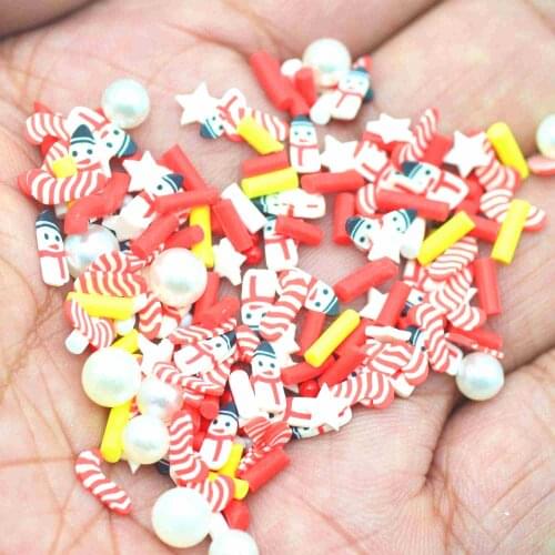 Polymer Clay Christmas Candy Cane Sprinkles-Christmas Arts Crafting Supplies-Soft Clay Nail Embellishments-Free Shipping