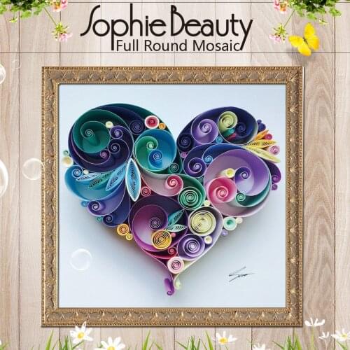 Sophie Beauty Diy Diamond Painting Cross Stitch Full Round Handcraft Creative Roll Paper Colorful Love Art Needlework Mosaic Kit