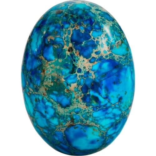 TUMBEELLUWA 1Lot (5Pc) 22x30mm Sea Blue Sea Sediment Jasper Oval CAB Cabochon Flatback Stone for Jewelry Making