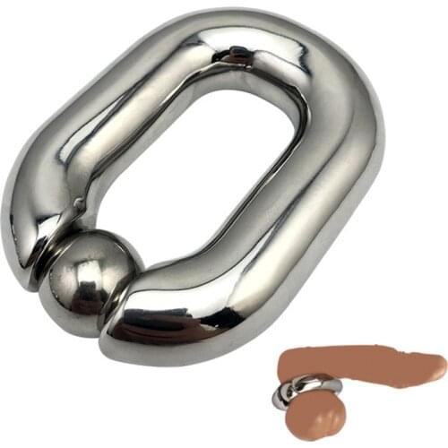 Heavy ball stretcher scrotum stretch pendant bunch Bo ring stainless steel cock ring delay ejaculation man abusive sex toy