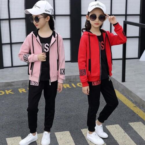 High Quality New Spring Fall Teens Girls Sports Set Female Kids Casual Sweater Suit Children Clothes Teenagers Tracksuits 4-12 Y