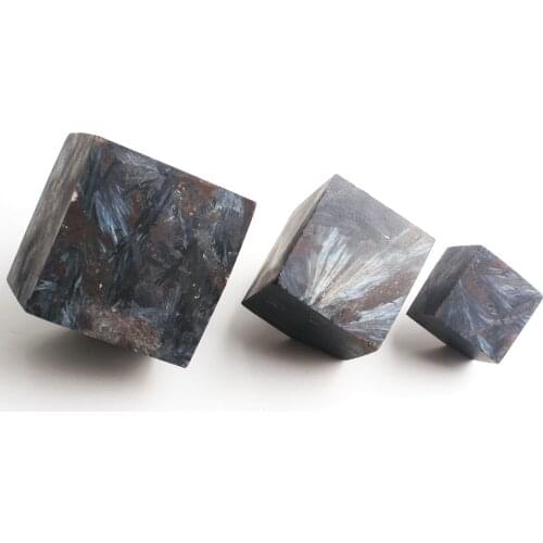 1pc High Quality Natural Flash/Fire Astrophyllite Cube Crystal Mineral Specimen Polished Square Healing Stone Hand Carved Decor