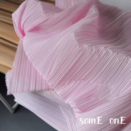 Stiff Pleated Fabric Light Pink Miyake Folds DIY Patchwork Pants Decor Art Painting Dress Designer Fabric 50*150cm