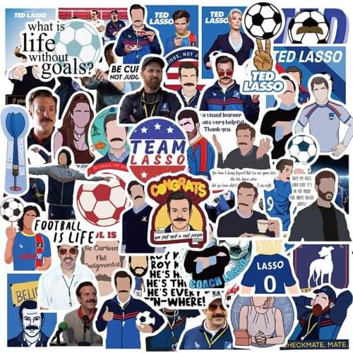 10/30/50Pcs TV Show Ted Lasso Graffiti Waterproof Stickers Motorcycle Bicycle Helmet Motor Laptop Joke Kid Classic Toy Gifts