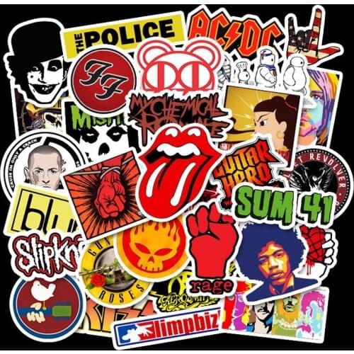 10/30/50Pcs Cartoon Classic Rock Graffiti Waterproof Stickers Motorcycle Bicycle Helmet Motor Laptop Joke Kid Classic Toy Gift