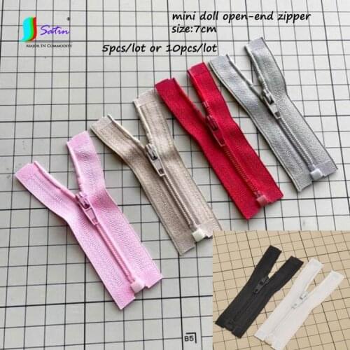 10pcs Candy Color Size 7cm Mini 3# Open-end Zipper DIY Handmade Doll Dress Clothes Shoes Bags Decorative Accessories Zipper