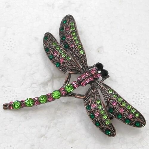12pcs/lot Wholesale Fashion Brooch Rhinestone Dragonfly Pin brooches C101497