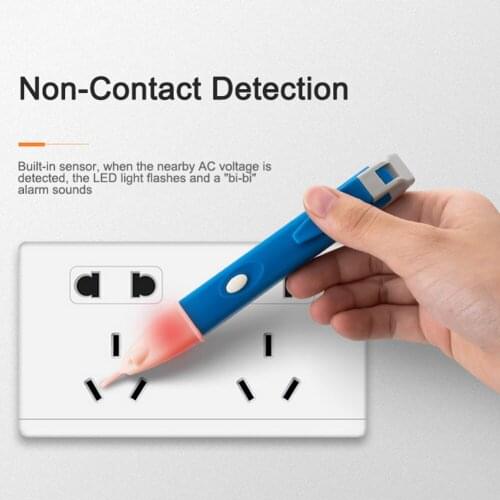 1AC-D Test Pencil Non-Contact Type Household Safety Induction Electroscope With LED Light Buzzer Alarm for Measuring