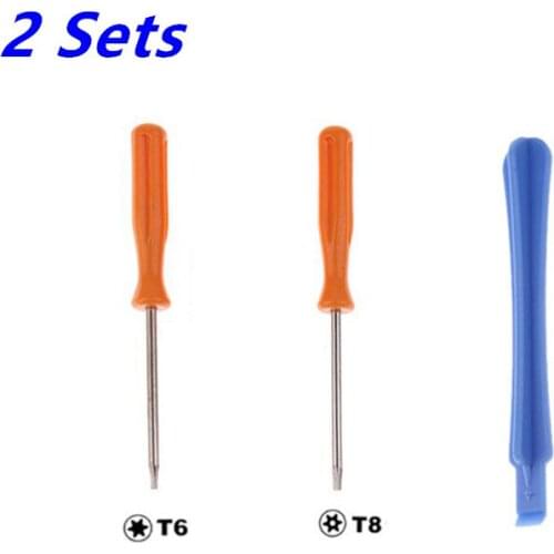2 Sets Security Screwdriver For Xbox One Xbox 360 PS3 PS4 Repairing Opening Tool Screw Driver Torx T8 T6 Crowbar