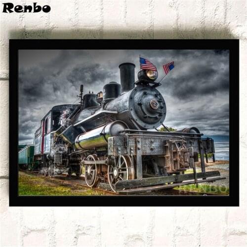 5d Diy Diamond Painting Vintage Retro Train Cross Stitch Kits Diamond Embroidery Mosaic Wall Sticker Home Decor Handicrafts